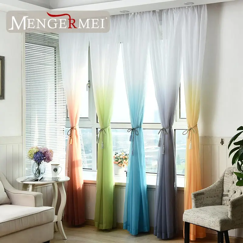 MENGERMEI 5 видов цветов Тюль занавески для гостиной Rideaux украшения окна Tende кухонный
