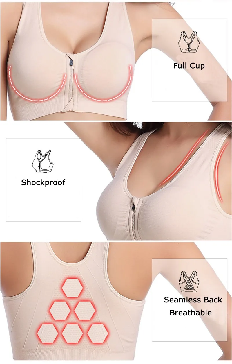 WANAYOU 7 цветов Женская молния Push Up спортивные бюстгальтеры, мягкий Wirefree противоударный тренажерный зал фитнес спортивные бег Йога Жиле