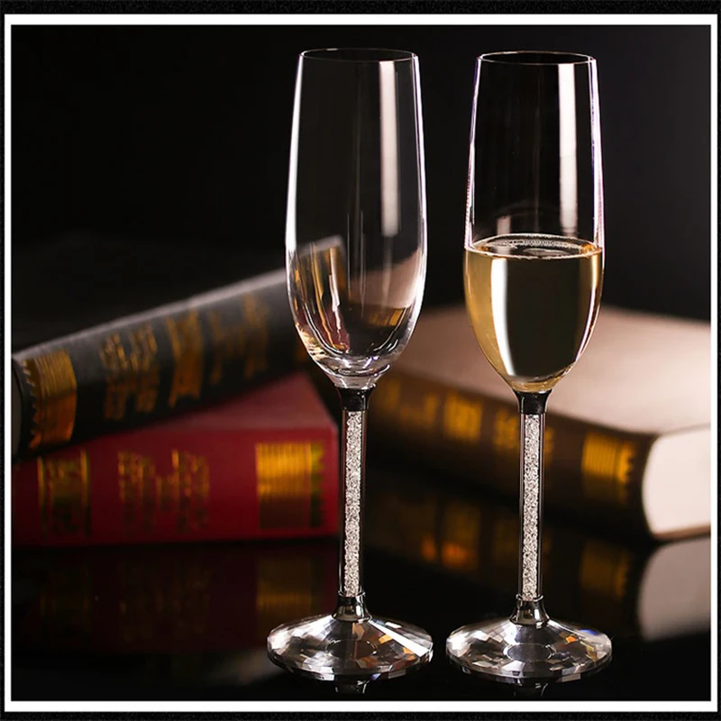 Свадебные бокалы для вина шампанского Fluiten wijngles Kristallijn Luxe Bruiloft Roosteren Bril Goblet