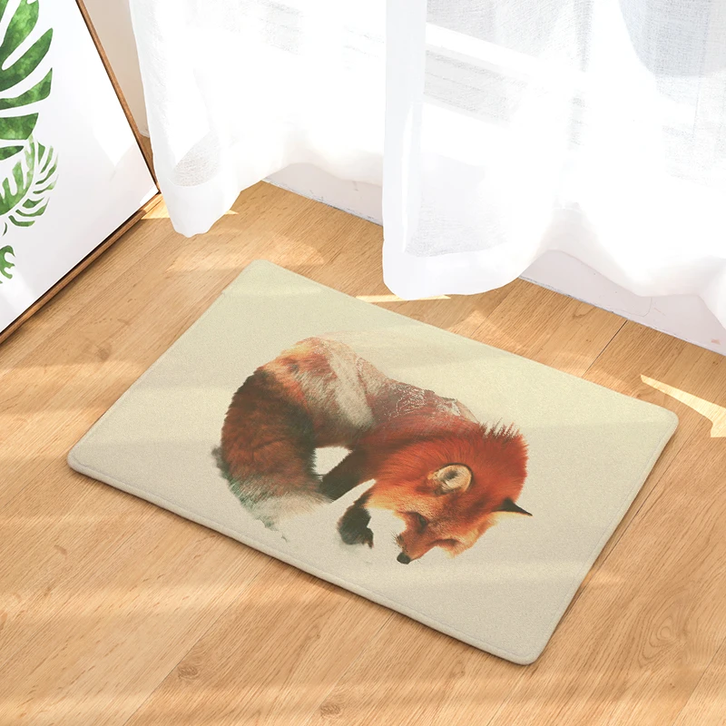 7 видов противоскользящие напольные коврики с изображением животных волков леса