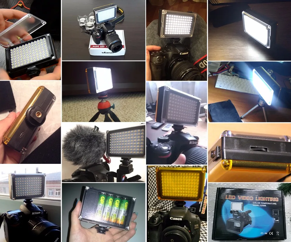 Светодиодный видеоподсвет для фотокамеры 112 светодиодов с желтым и белым