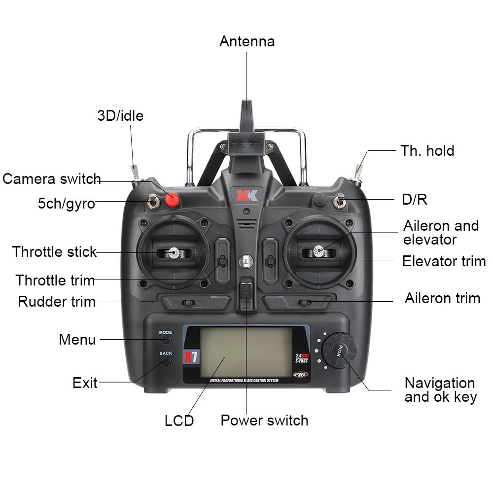 Квадрокоптер X252 2 4G 7CH 5 8G FPV Радиоуправляемый гоночный Дрон с широкоугольной HD