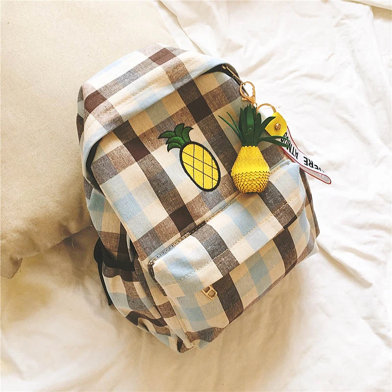 Холщовый Рюкзак для девочек-подростков Женский школьный ранец в полоску с