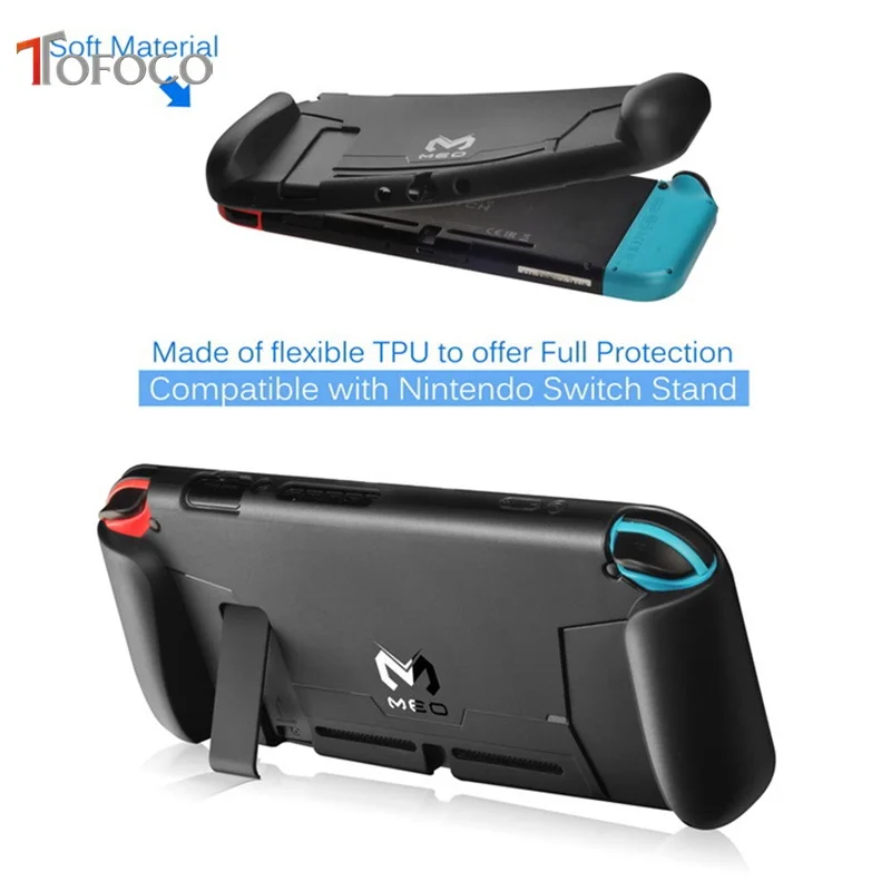 Чехол накладка TOFOCO из ТПУ с защитными захватами для консоли переключателя 4 игры