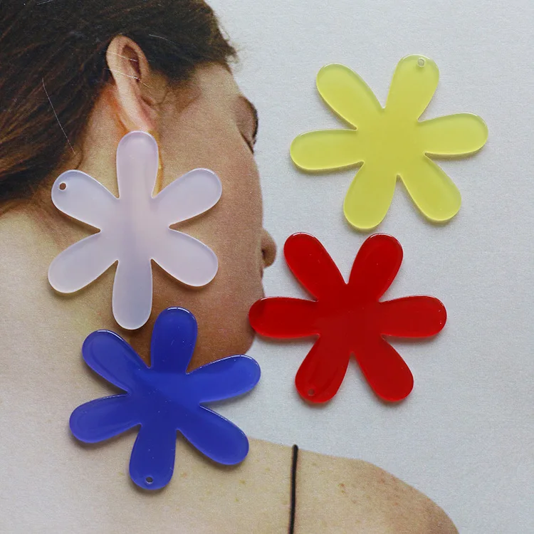 Модные Акриловые серьги-подвески с цветами из смолы 20 шт. 50 мм подвески для серег