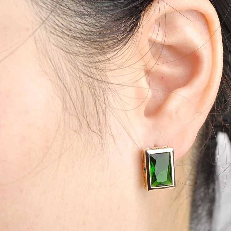 Новые европа стиль дамы офис серьги камни платье изумруд плавающей подвески