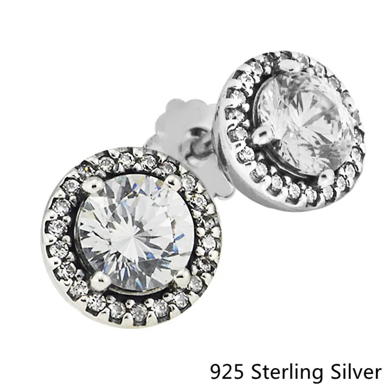 

CKK 925 Sterling Silver Classic Elegance Stud Earrings For Women Original Jewelry Making Anniversary Gift