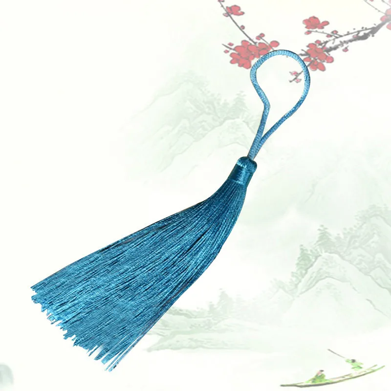 light blue Полиэстер кисточки 18 см Mulitcolor винтажные 10 шт./лот DIY украшения для дома аксессуары-кисточки бахрома помпон отделка подарки - Цвет: light blue