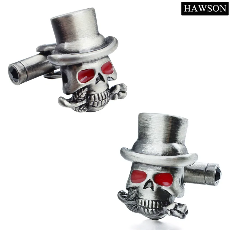 Мужские запонки в виде черепа с красными кристаллами|cufflinks skull|brand cufflinkscufflinks brand |