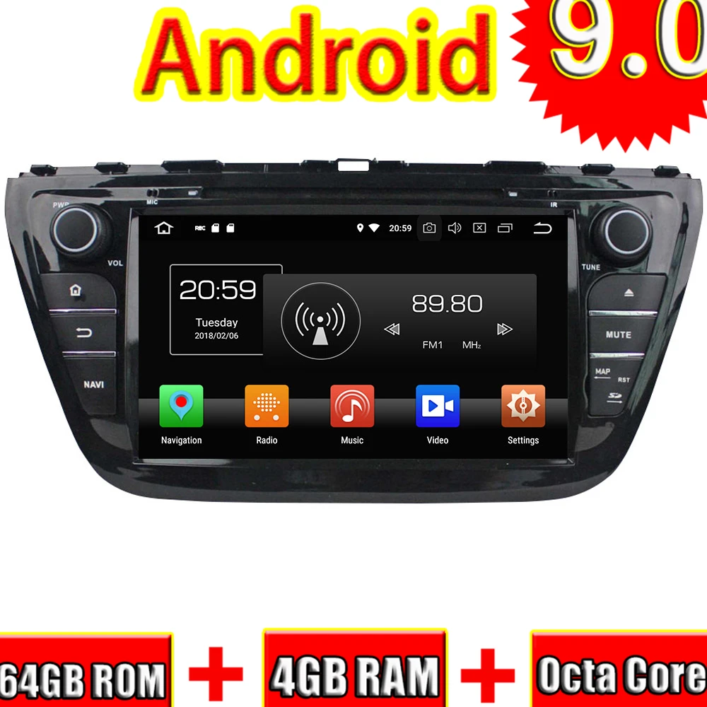

TOPNAVI 8'' Android 9.0 Car Head Unit GPS Navigation Auto Radio For Suzuki SX4 2014 S Cross 2014 DVD Player Octa Core Double Din
