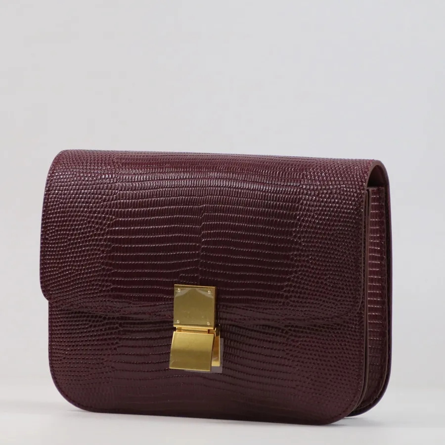 purple red size 2 Роскошная тисненая женская сумка на плечо из натуральной кожи, дизайнерская женская сумка через плечо, Ретро сумка-мессенджер, маленькая сумка с клапаном - Цвет: purple red size 2