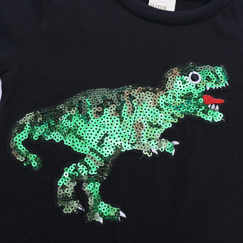 Летнее платье с блестками Детские футболки одежда для маленьких мальчиков топы