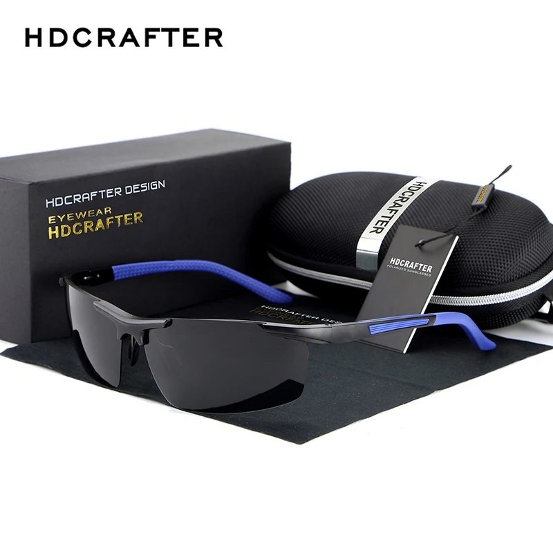 Мужские солнцезащитные очки HDCRAFTER поляризационные из алюминиево магниевого