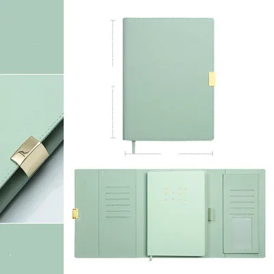 Light Green Высококачественный деловой блокнот А5, уплотненный многоразовый органайзер, ежедневник,, Дневник для девочек, блокнот, канцелярские принадлежности, подарок - Цвет: Light Green