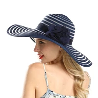 elegant sun hat for women summer large brim beach caps girls fashion sun hats uv protect flower patchwork top hat