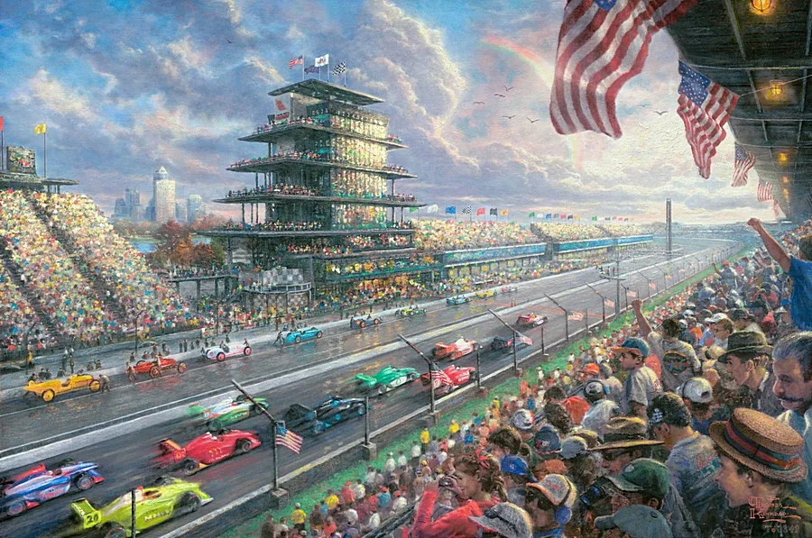 Indy волнение 100 лет гонок в Индианаполисе мотора Speedway Томаса кинкаде постер