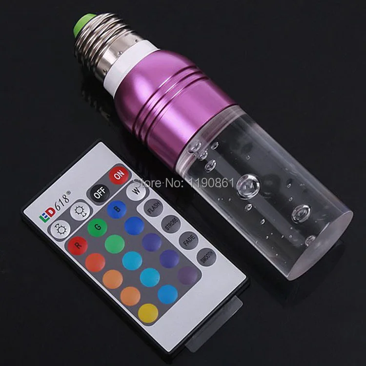 AC100 240V E27 RGB Светодиодная лампа 3 Вт с пультом дистанционного управления