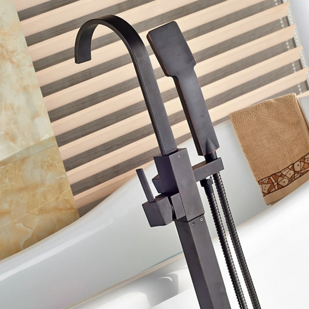 Новый масло втирают Бронзовый Ванная комната ванна кран напольный Наполнитель