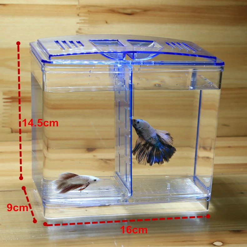 Новые 2 комнаты Betta рыбоводство коробки двойные Гуппи инкубационная изоляция инкубатора Акриловые Мини аквариумные танки прочный AT004