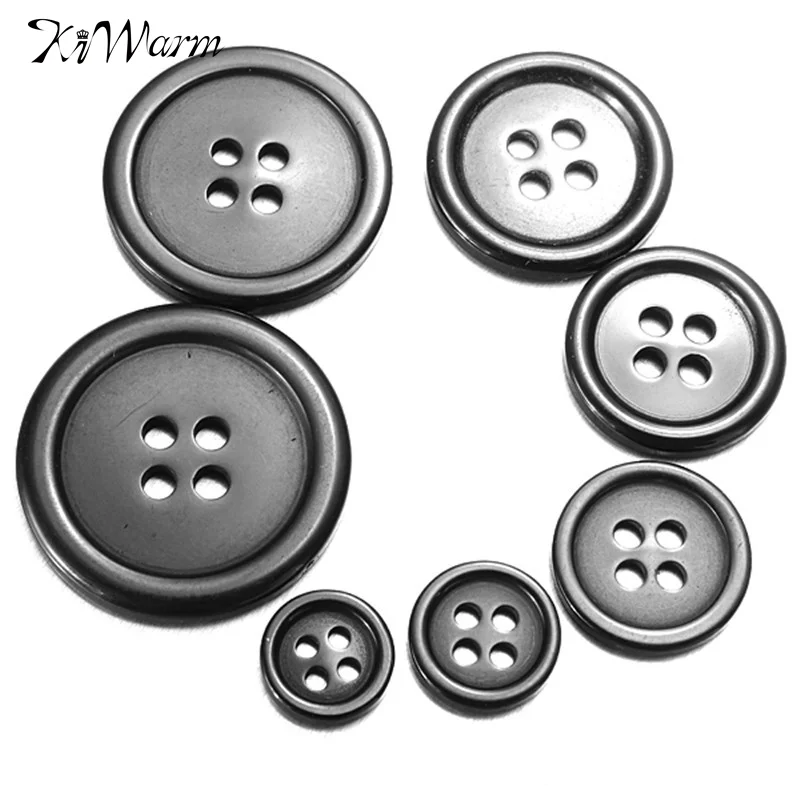KiWarm 10 шт./компл. декоративные аксессуары из черной смолы для шитья одежды пальто