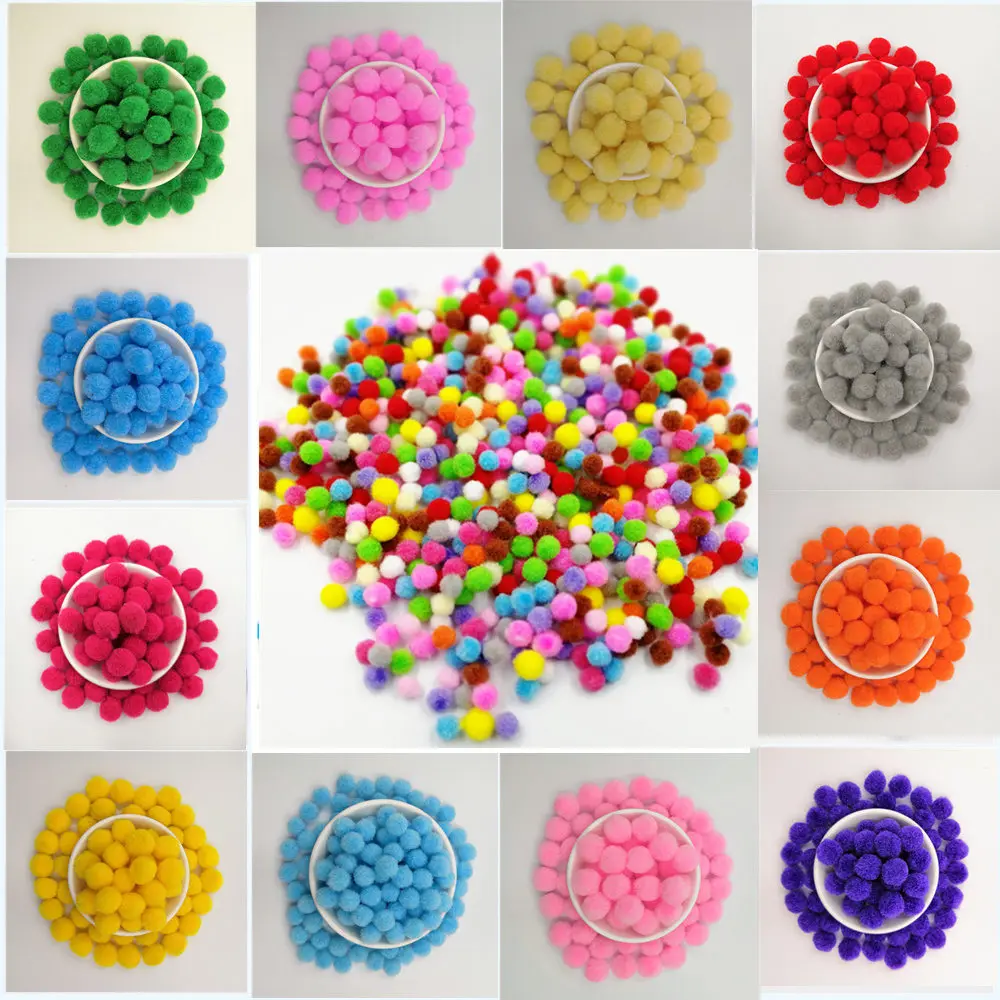 100 шт./пакет 10/15/20/25 мм Мини пышная Нижняя Pom Poms помпонами ручной работы для детей игрушки свадебный Декор DIY товары для шитья и рукоделия