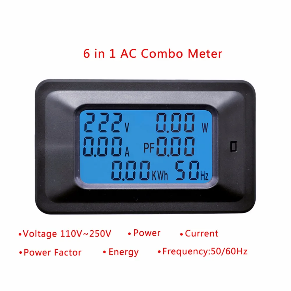 20A/100A AC LCD цифровая панель мощность Ватт метр монитор напряжение кВтч Вольтметр