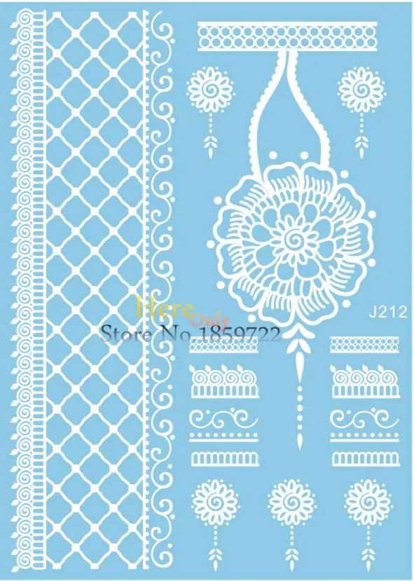 2015 хна временные наклейки сексуальный женский макияж Татуировка паста HJ212 белый