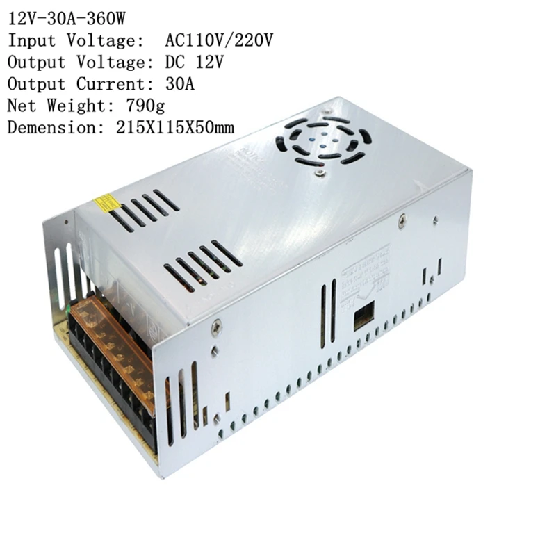 Алюминиевый переключатель питания AC100 240V DC 12V 2A 3A 5A 10A 20A 30A 40A 50A драйвер адаптера