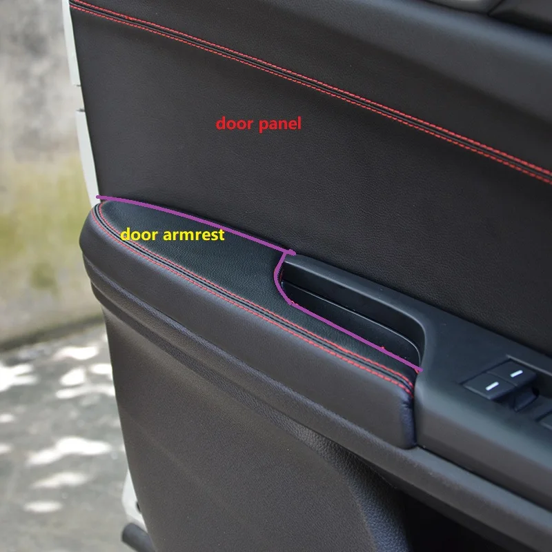 

4pcs Front / Rear Door Handle Panels / Door Armrest Microfiber Leather Covers Protection Trim For Honda Civic 10th Gen 2016 2017