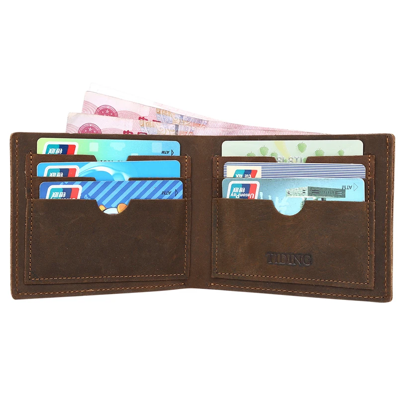 Tiding Leather Money Clip Men Retro Purse Top Quality Soft Front Pocket Wallet 4095 | Clips