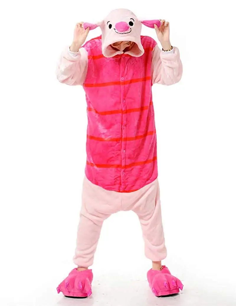 Lazutom Unisex Adult One Piece Cosplay Flannel Pajamas Onesie Christmas Halloween Onepiece Costume |