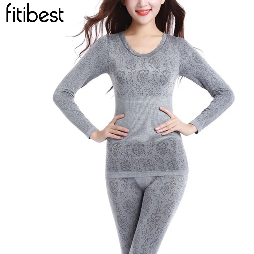 Fitibest Women Winter Thermal Underwear Suit Ladies Clothing Female Long Johns |