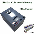 LiFePo4 Батарея 12,8 v 400Ah 350Ah 12v многократного цикла глубокого заряда-разряда для транспортных средств электростанция солнечной энергии 12V 24V 36V EV RV хранения + 10A зарядное устройство