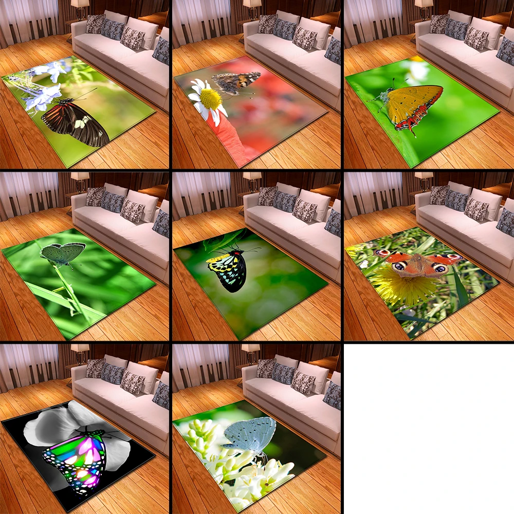 Ковер в скандинавском стиле мягкие фланелевые коврики с 3D рисунком бабочки