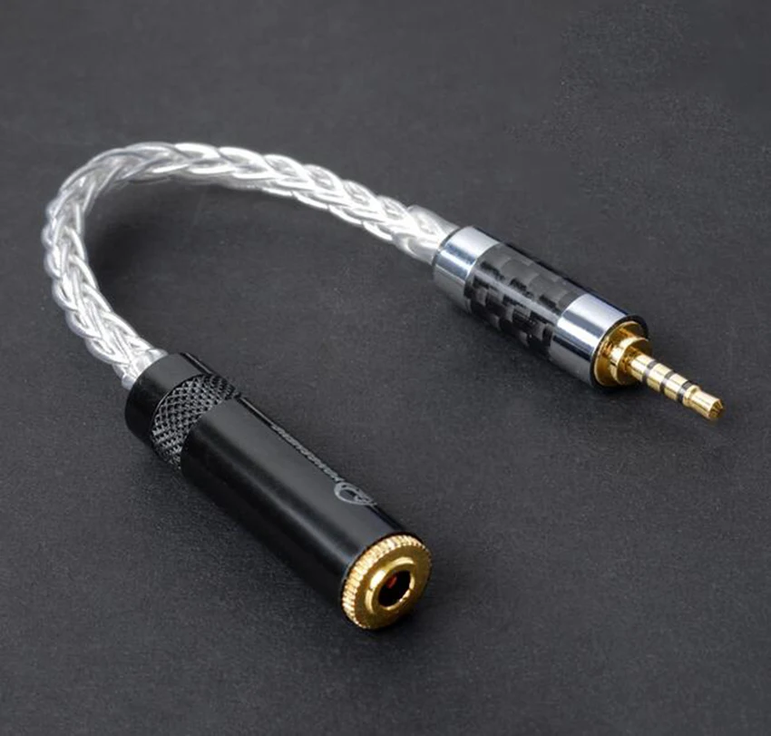 

2.5mm Balance Interface To 3.5mm Adpter Cable 8 Core Single Plated Silver Audio Cord For AK240 AK100II AK120II N5 PAW5000 HM802