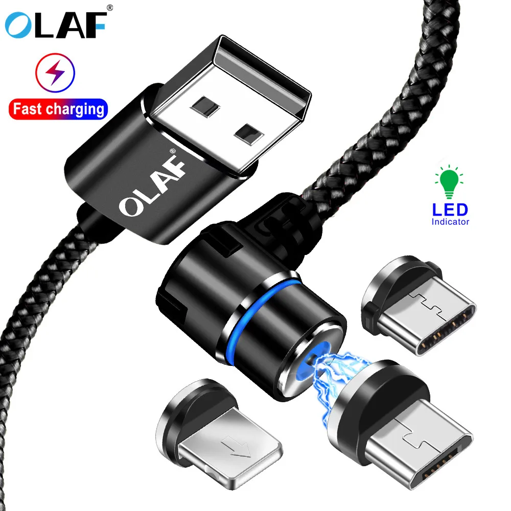 Магнитный кабель Micro USB OLAF Type C для быстрой зарядки магнитное зарядное устройство