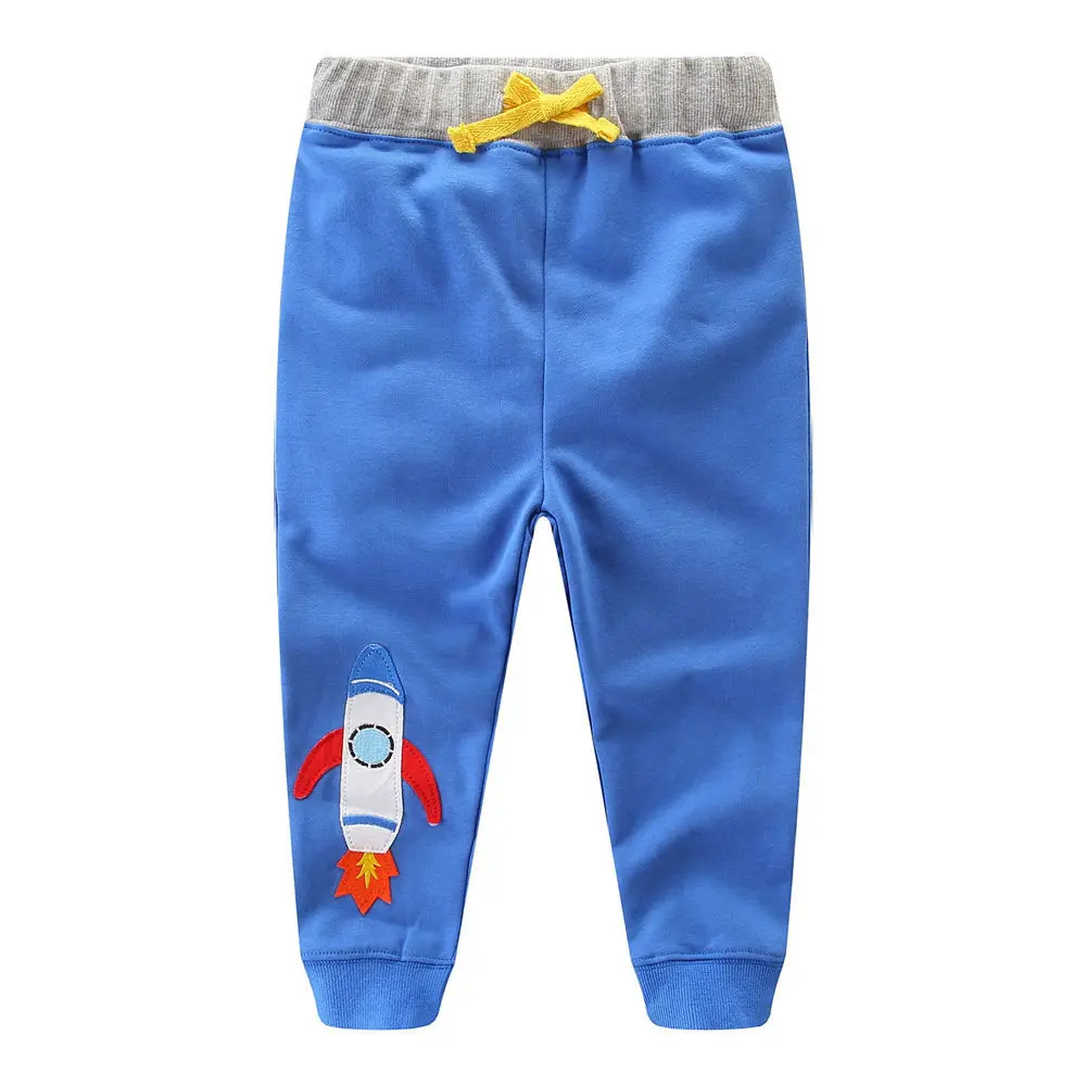 Брюки для мальчиков Littlemandy Bule Rocket хлопковые детские брюки одежда малышей на осень