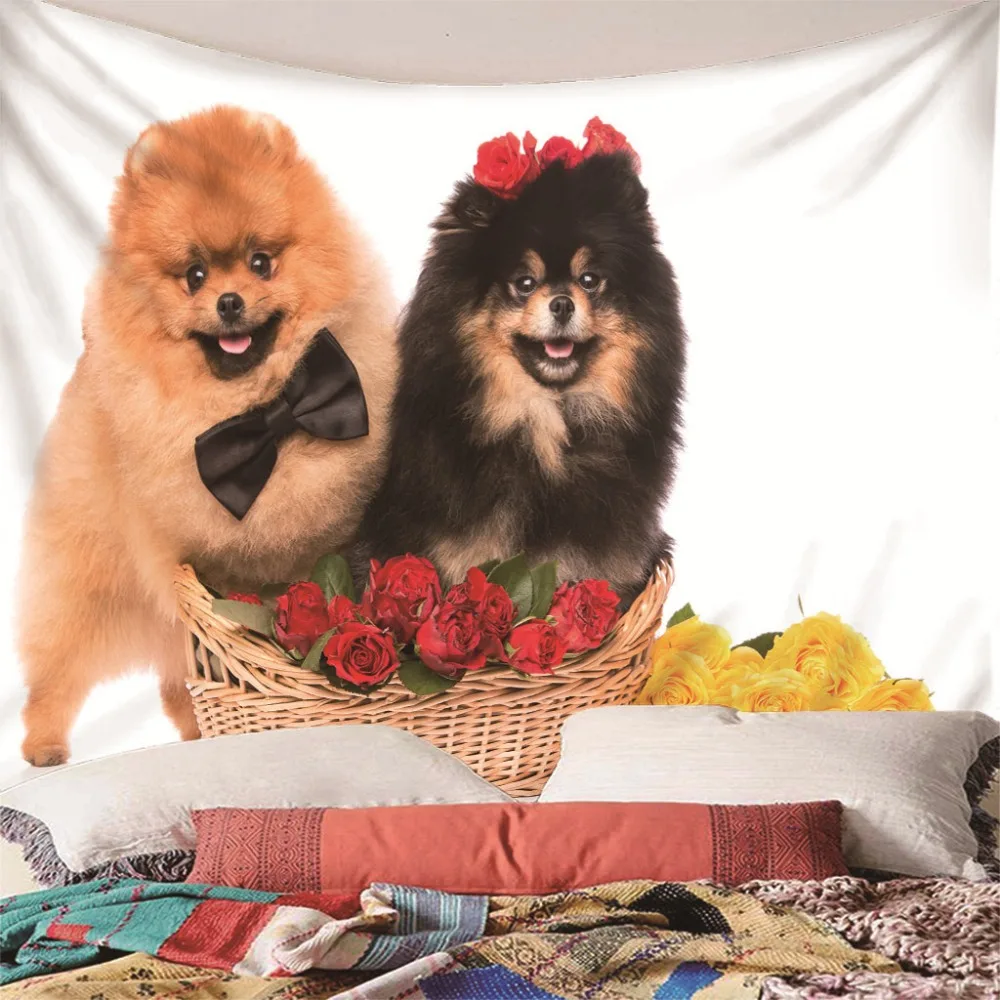 Настенный гобелен с мультяшным сахарным котом декоративное фиолетовое