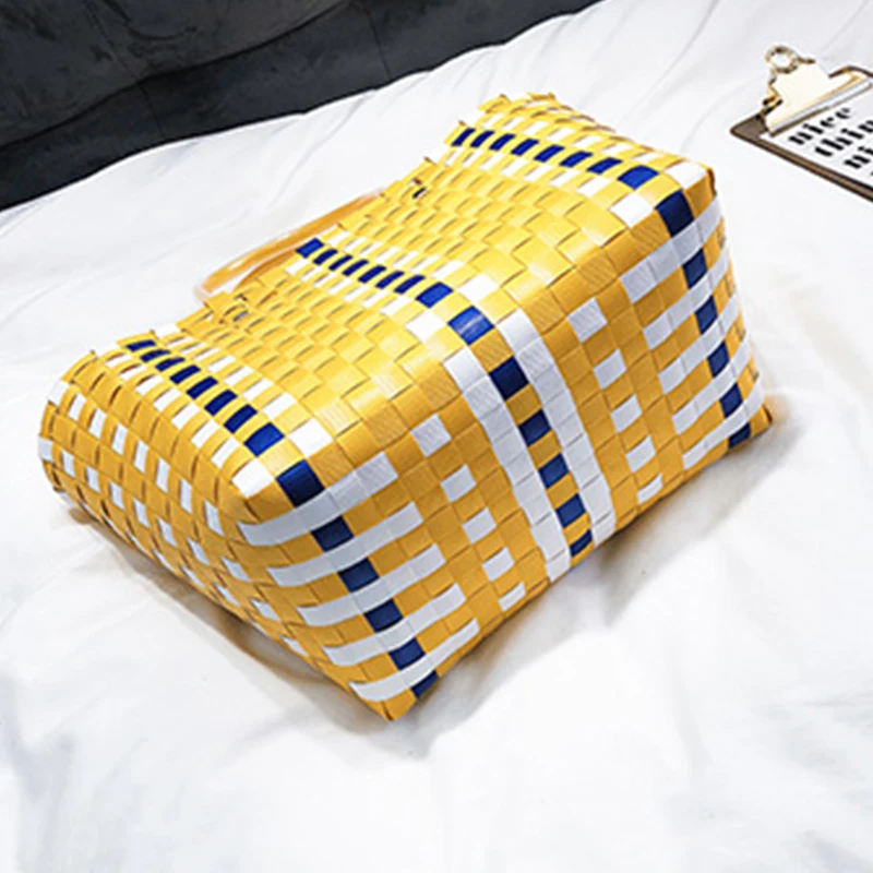 Летние Сумки С Короткими Ручками женские Ротанговые сумочки плетеная корзина