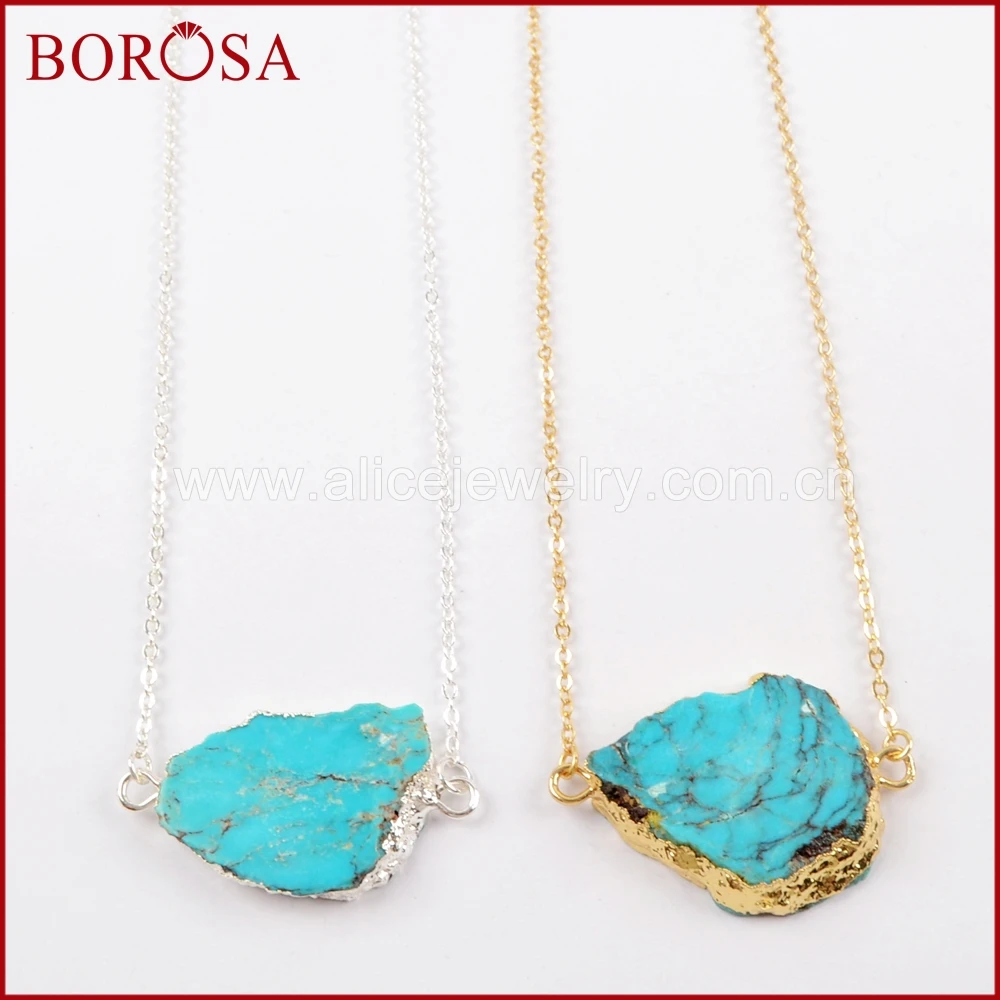 BOROSA 5 шт. золотистые/блестящие бирюзовые коннекторы регулируемые цепочки