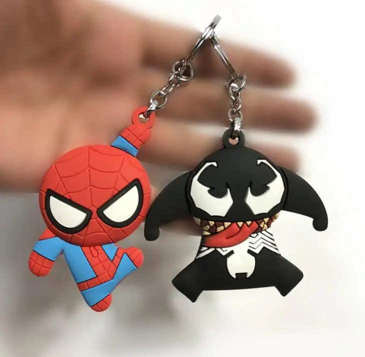 Новый шт. 20 мультфильм яд Человек-паук смешанный ПВХ ключ Сумочка для мелочей