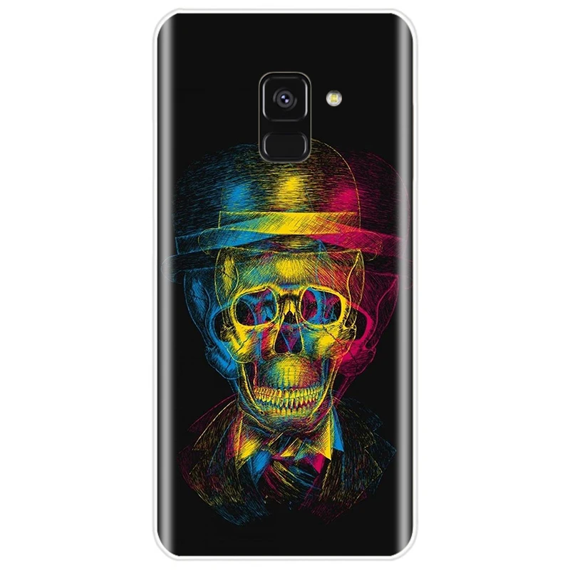 Retro Style Flower Skull Soft Silicone Phone Case For Samsung Galaxy A5 A7 A8 2015 A3 2016 2017 A9 2018 | Мобильные телефоны и