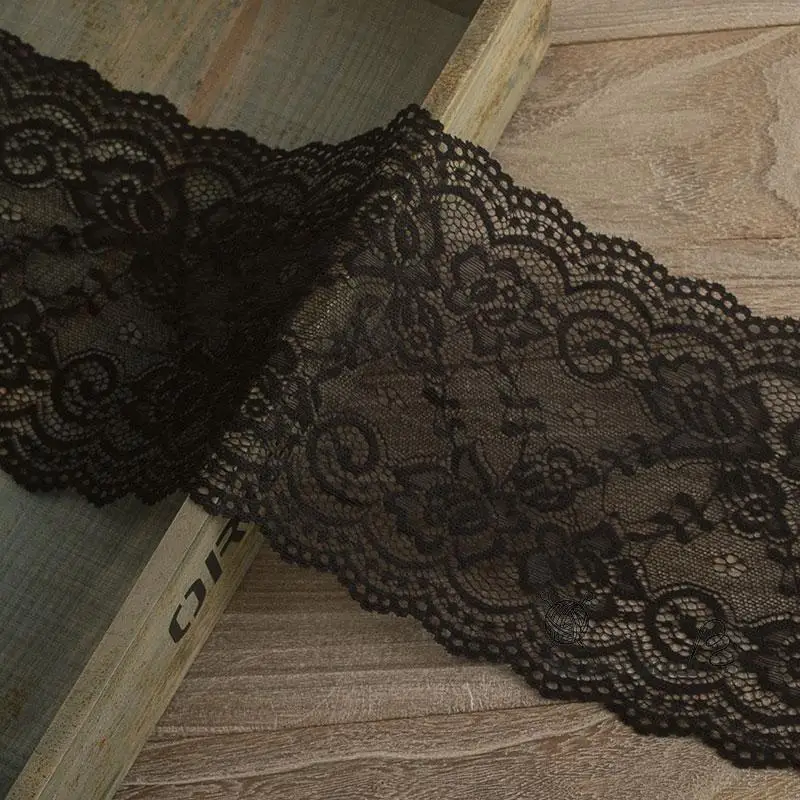 Горячая Распродажа 15 см Высокое качество черно-белое эластичное кружево Сделай