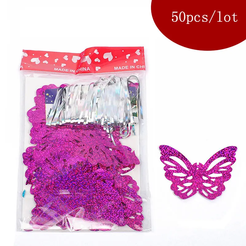 Rose Red Butterfly Подвеска в виде шара карта с футбольной звездой Свадебный шар аксессуары украшения Любовь блесток ленты дождь Конфетти Для вечеринки сад вечерние украшения - Цвет: Rose Red Butterfly