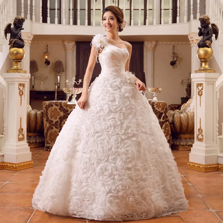 Весна и лето корейский стиль vestidos de noiva одно плечо дизайнер Lanxirui платья с рукавами женское платье принцессы