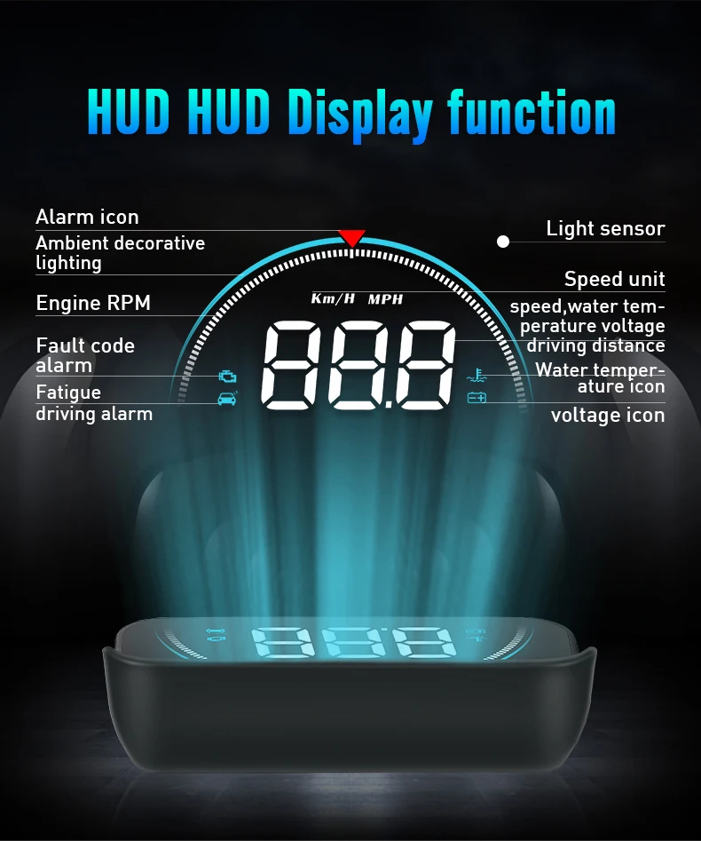 GEYIREN M8 Head-Up Дисплей LED Дисплей HUD OBD II автомобиля Скорость сигнализации Автомобильная электроника проектор Скорость ometer лобовое стекло