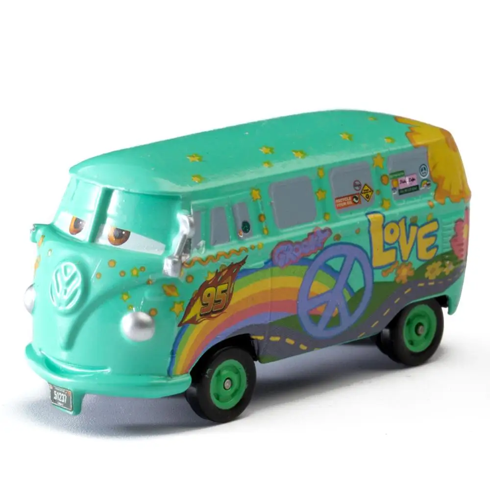 Disney Pixar Cars Fillmore Bus Lightning McQueen Mater Jackson Storm 1:55 литой металлический сплав модель