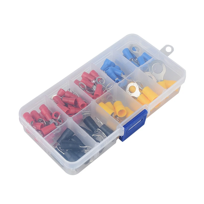 102 шт. 10 видов Rv Кольцо клеммный Электрический обжимной соединитель Комплект