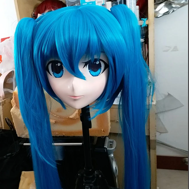 

(KM0098) высококачественный Женский наряд ручной работы из смолы для косплея Мику японское аниме ролевые игры маска кигуруми кукла-трансвести...