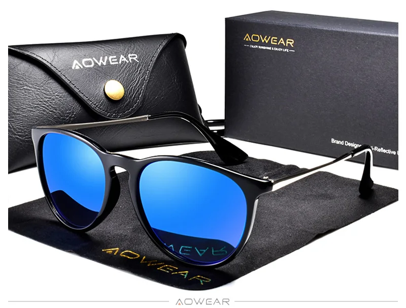 AOWEAR, маленькие авиационные солнцезащитные очки для женщин, поляризованные зеркальные солнцезащитные очки для женщин, модные винтажные очки Gafas De Sol Mujer